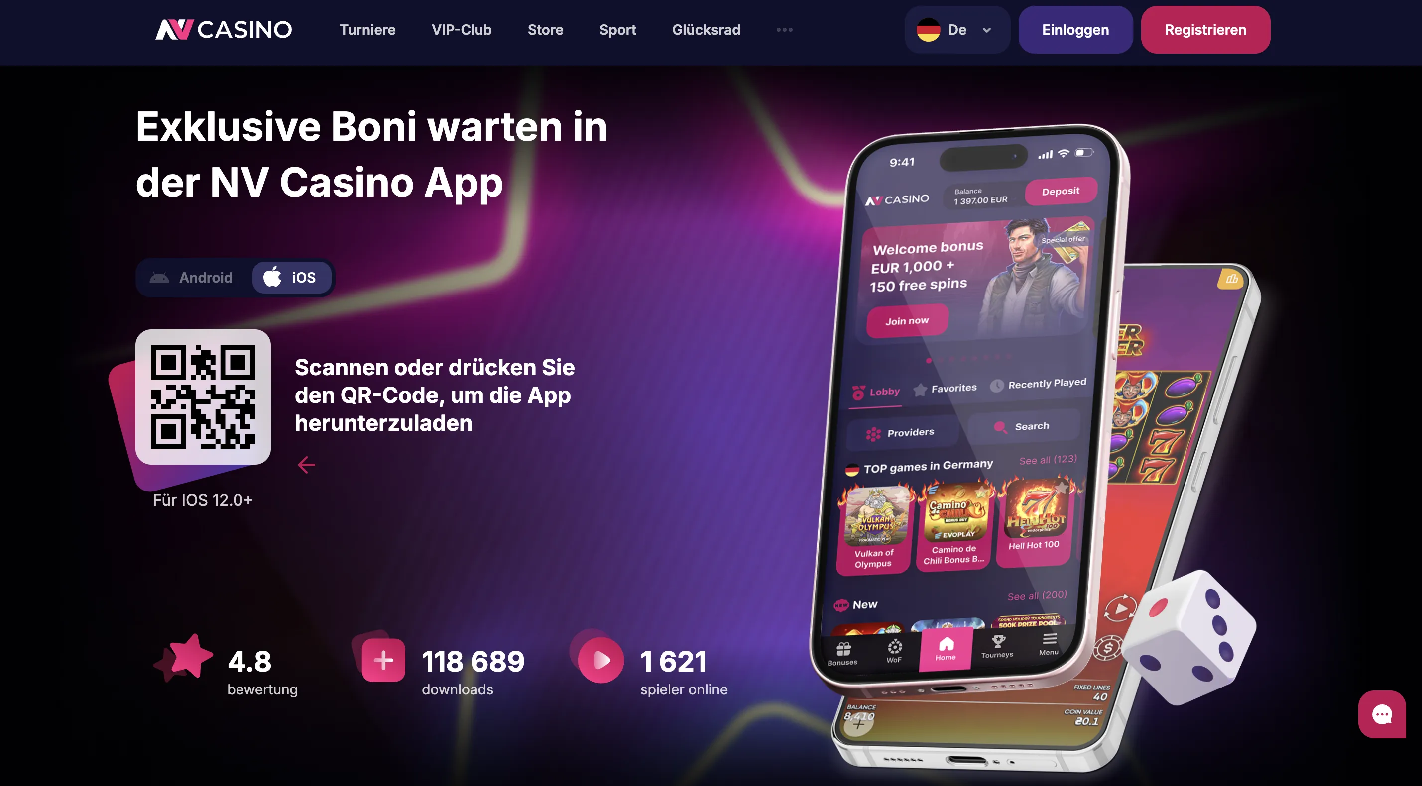 NV Casino Login über die App auf Android und iOS