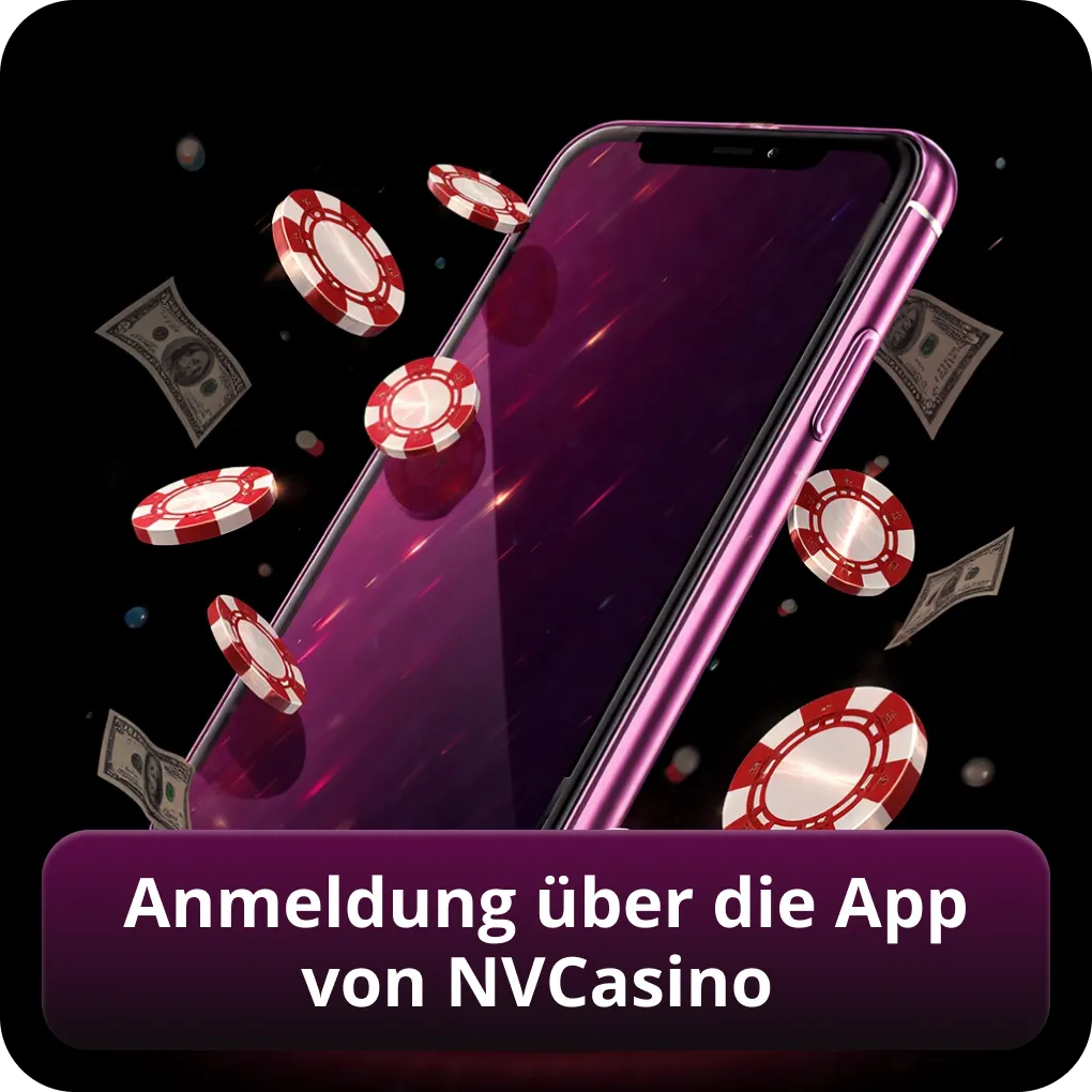 Anmeldung über die App von NVCasino